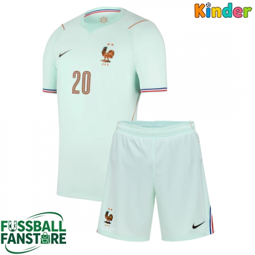 Frankreich Desire Doue #20 Replik Auswärtstrikot Kinder WM 2026 Kurzarm (+ Kurze Hosen)